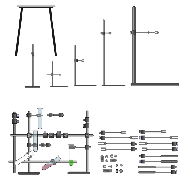 Chemistry (laboratory) tripods and clamps